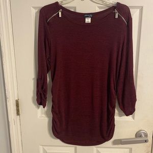 Light Sweater Blouse - Burgundy